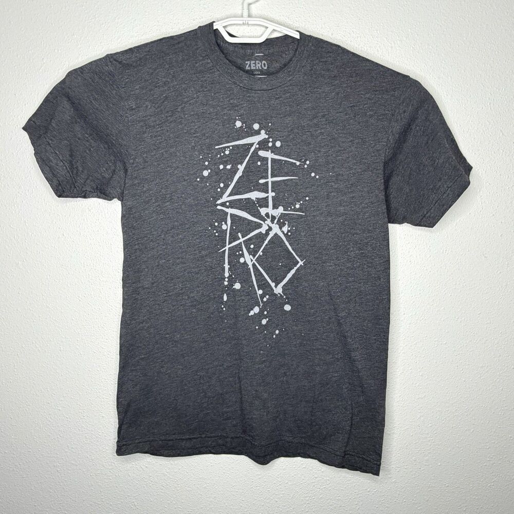 ZERO Skateboarding T-Shirt Heather Gray Men’s Large Short Sleeve